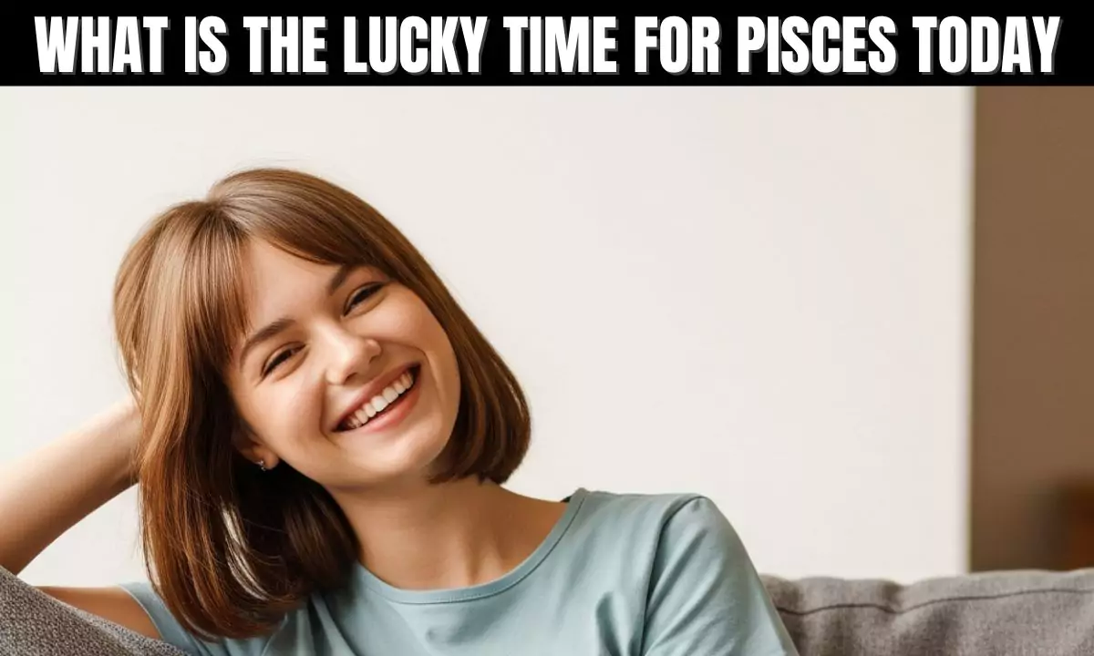 Zodiac chart highlighting the lucky time for Pisces today with Aries compatibility