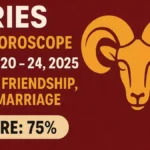 Aries Daily Horoscope August 20-24, 2025 in Love, Friendship, and Marriage (Score: 75%)