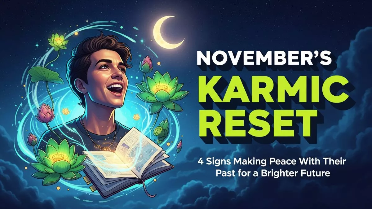 Four zodiac signs dissolving karmic chains in cosmic forgiveness fire